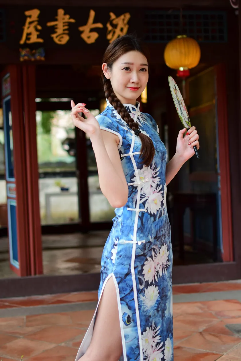 NO.174 美元 高衩长旗袍白高跟美腿 11