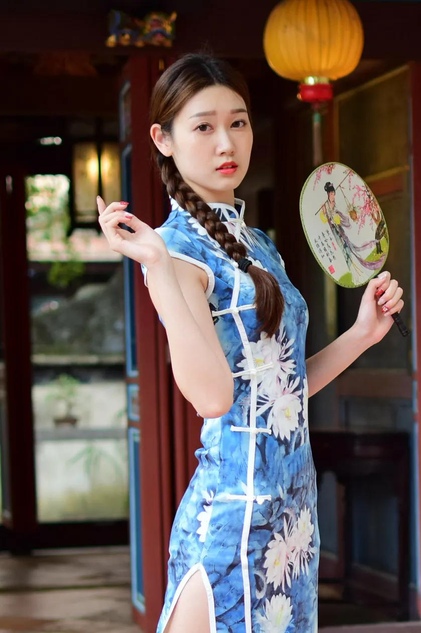 NO.174 美元 高衩长旗袍白高跟美腿 13