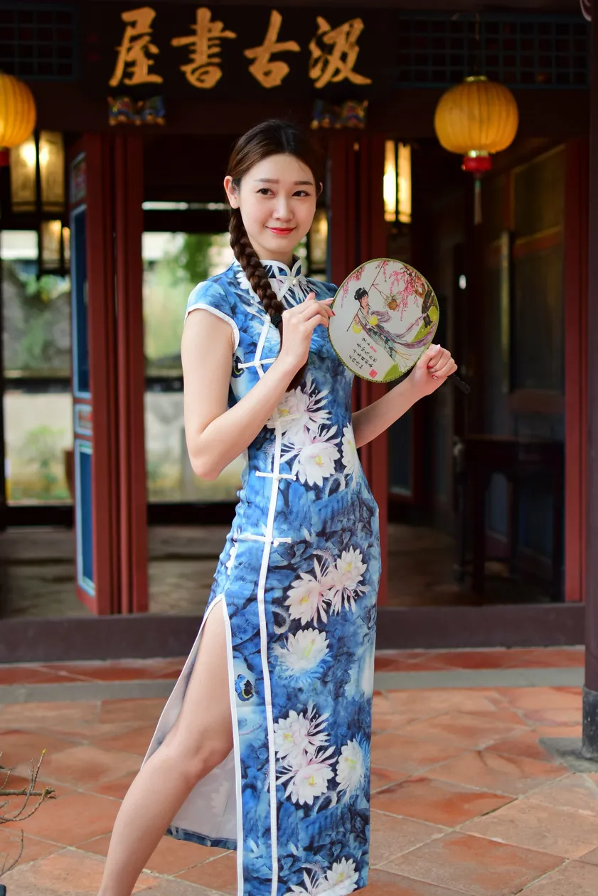 NO.174 美元 高衩长旗袍白高跟美腿 9